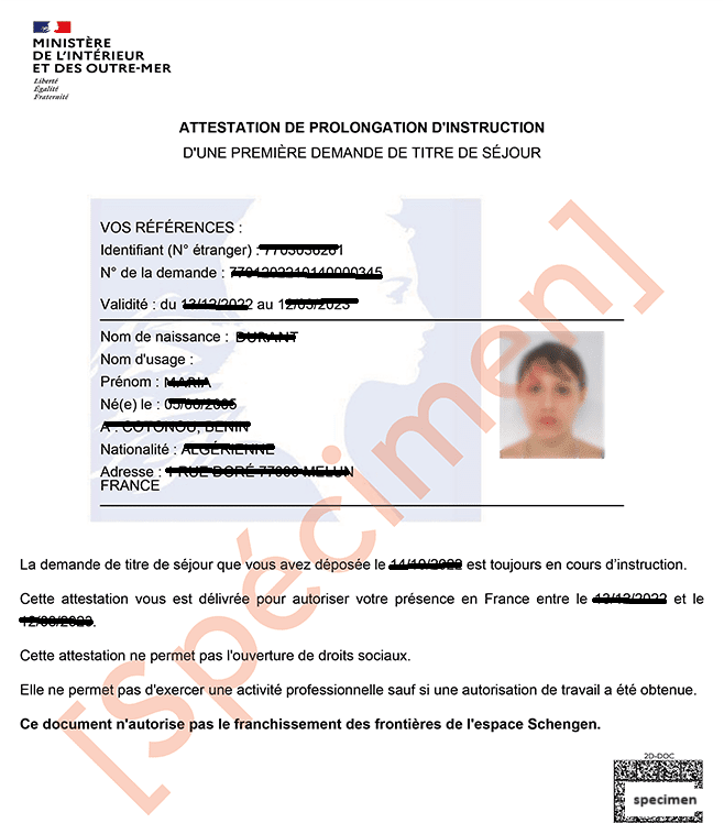 Attestation de Prolongation d